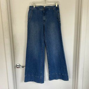 Free People Wide Leg Jeans Light Wash Denim Size 28 Women’s